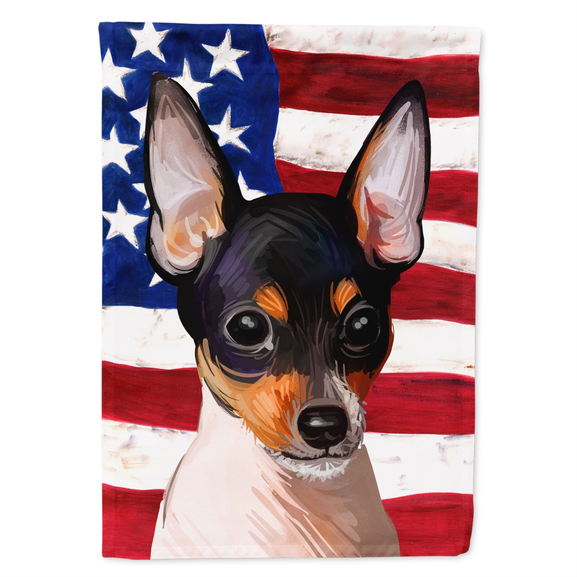 Toy Fox Terrier American Flag Flag Canvas House Size